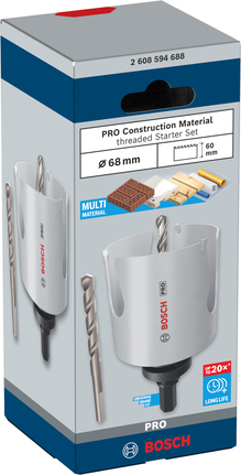 Startovací sada pro závitové děrové pily Bosch PRO Construction Material.